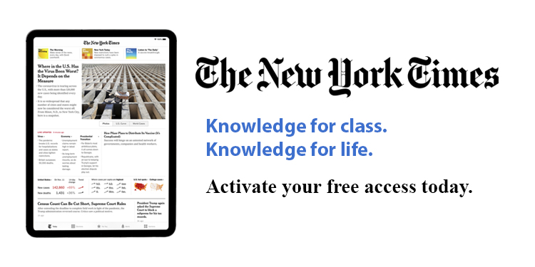 SCCC students and faculty have access to the NY Times.  
