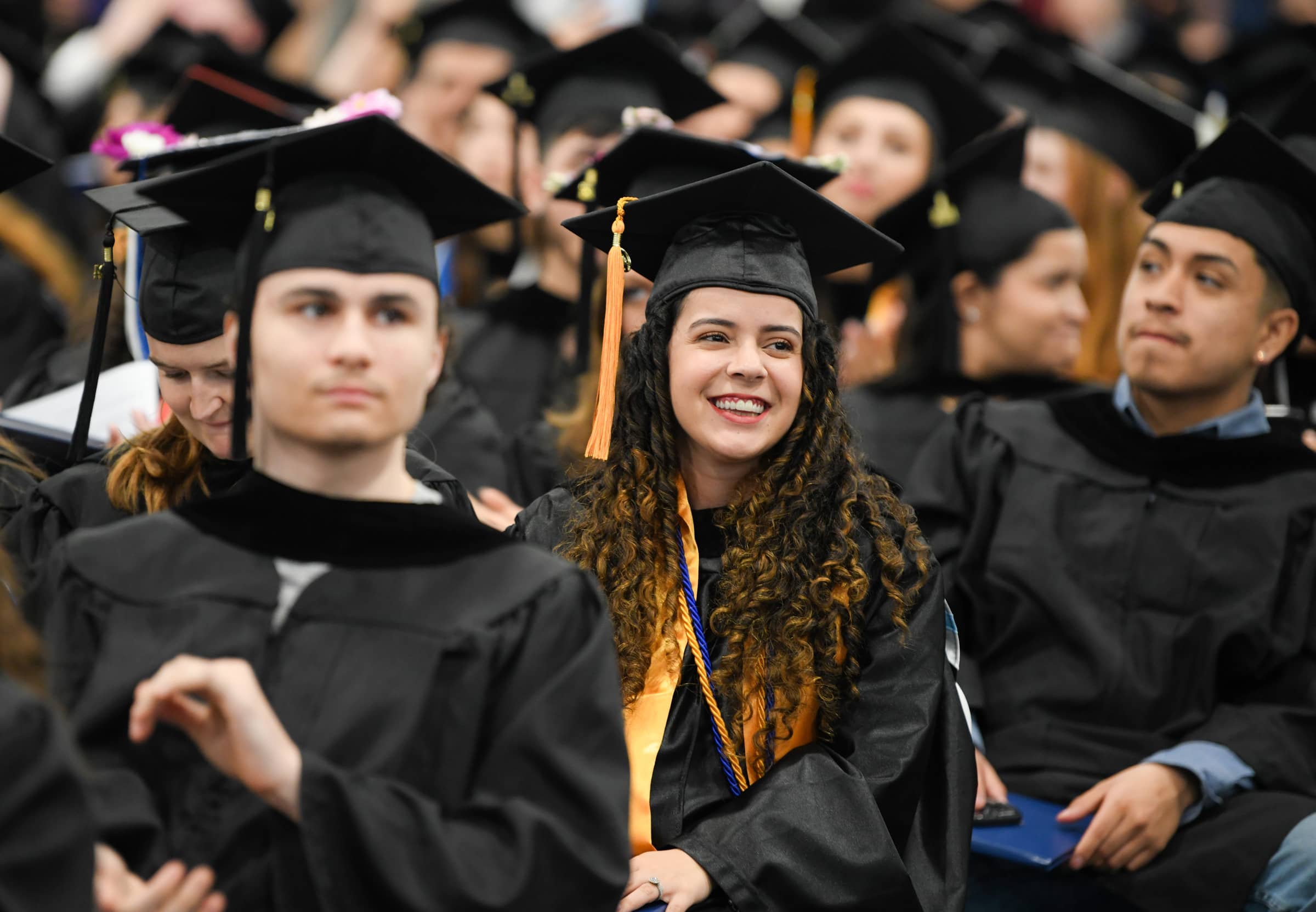 Students at commencement ceremony