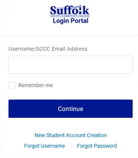 Suffolk Login Portal First Screen