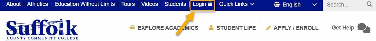 Location of Login Icon