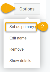 screenshot of Set as primary tab location