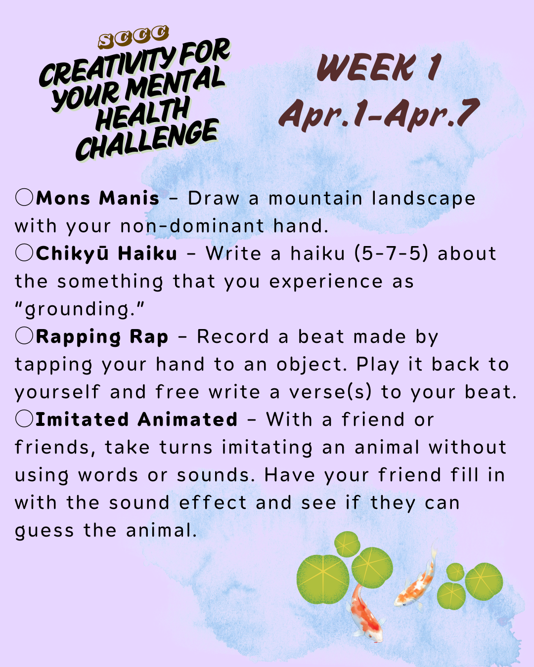April Creativity Challenge April Creativity Challenge