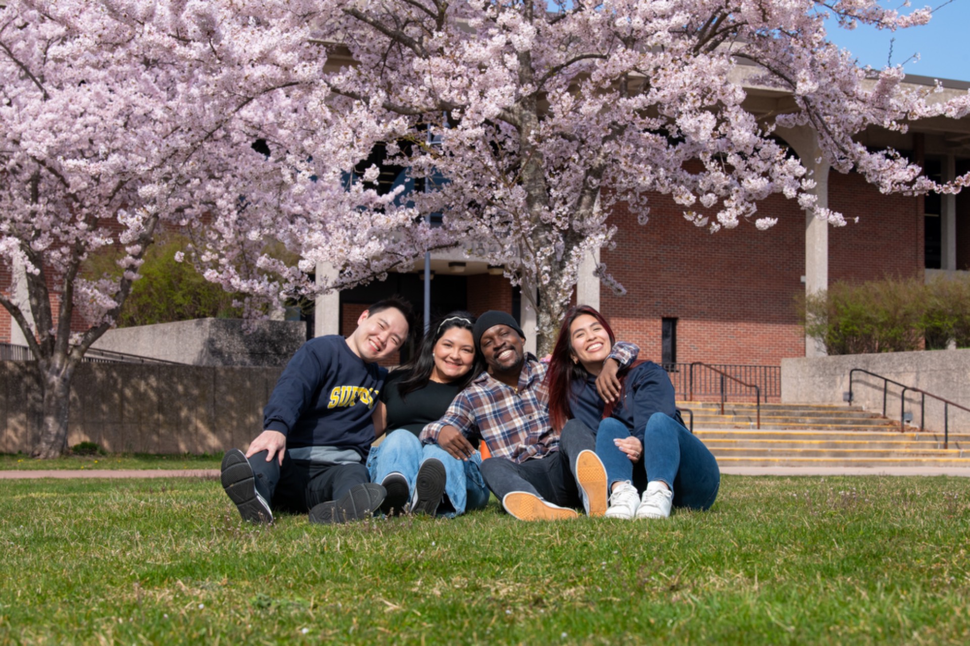 Photo of ESL students outside.