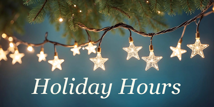 Library Holiday hours (link to the library hours web page)