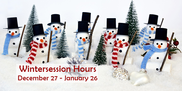 Wintersession hours (link to the library hours web page)