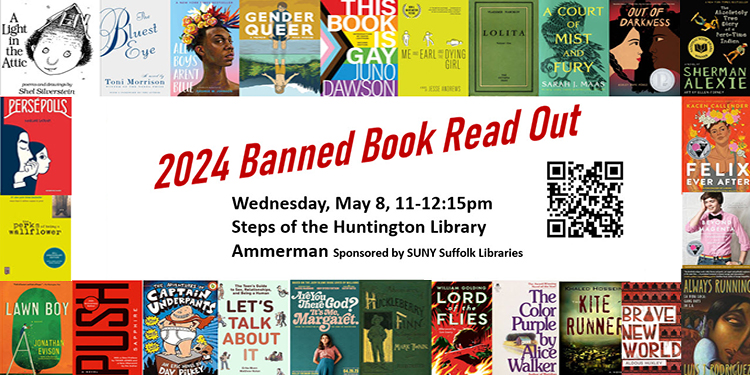 The Libraries are hosting the 2024 Banned Book Read Out—May 8, 11am, steps of Huntington Library.